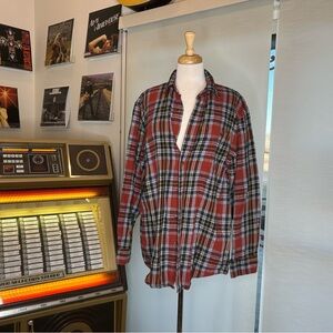 Men's Red Plaid Shirt Jacket